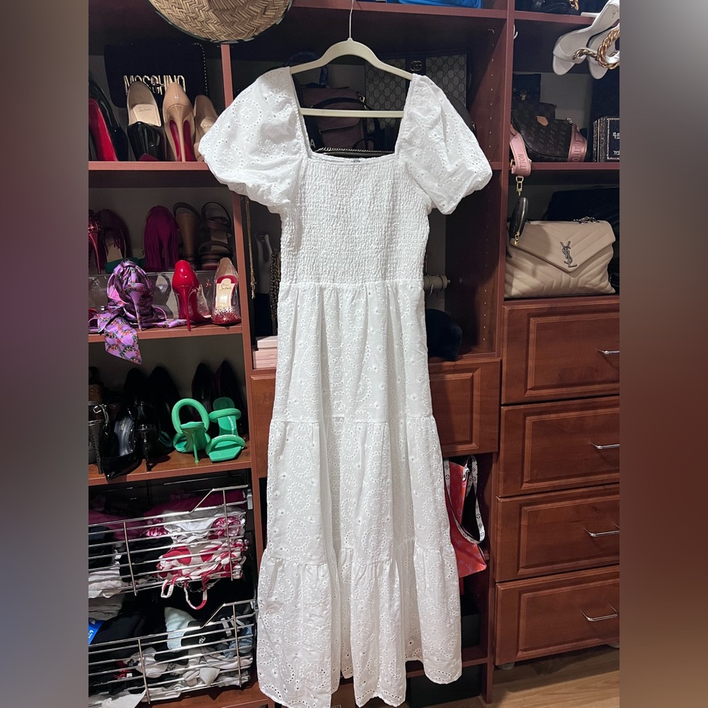 White Textured dress